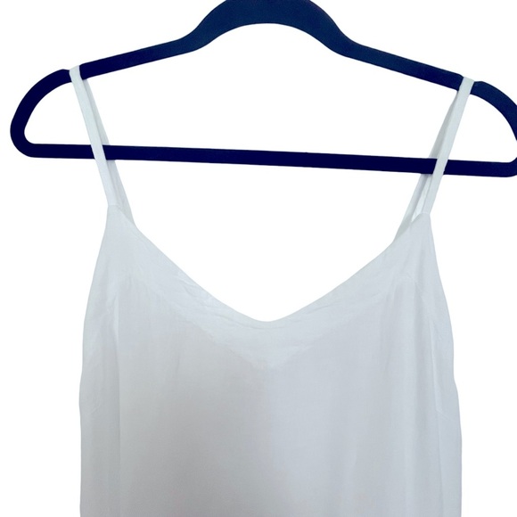 Italian Linen LG Dress white Bella Umbra Spaghetti Straps Bride bachelorette LWD - Picture 2 of 10